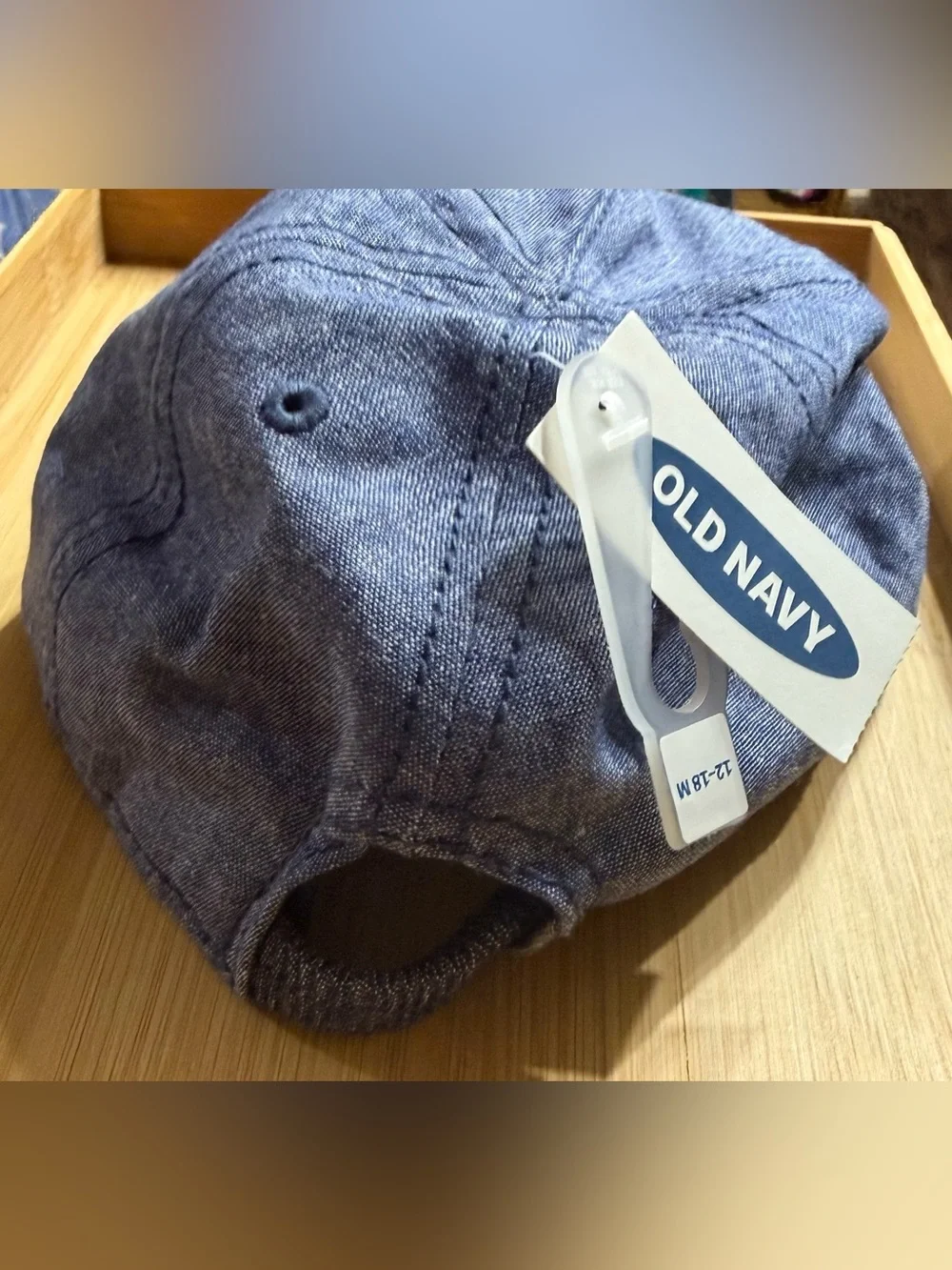 Old Navy Blue Denim-Style Baby Toddler Cap NWT 12-18 Months